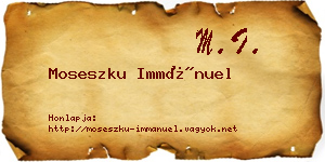 Moseszku Immánuel névjegykártya
